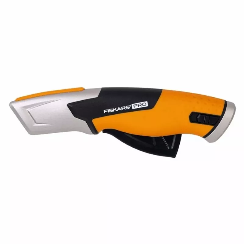 Fiskars 1062938 univerzálny nôž čierny, oranžový nôž s trapézovými čepeľami