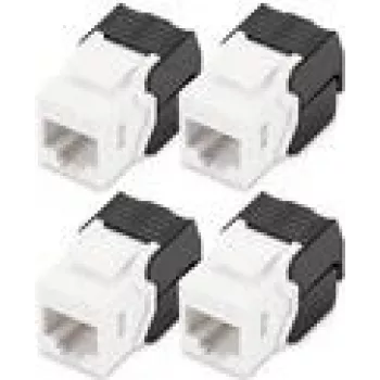 Digitus CAT 6 Keystone Jack nechránený 4 ks plochý čierny biely RJ-45
