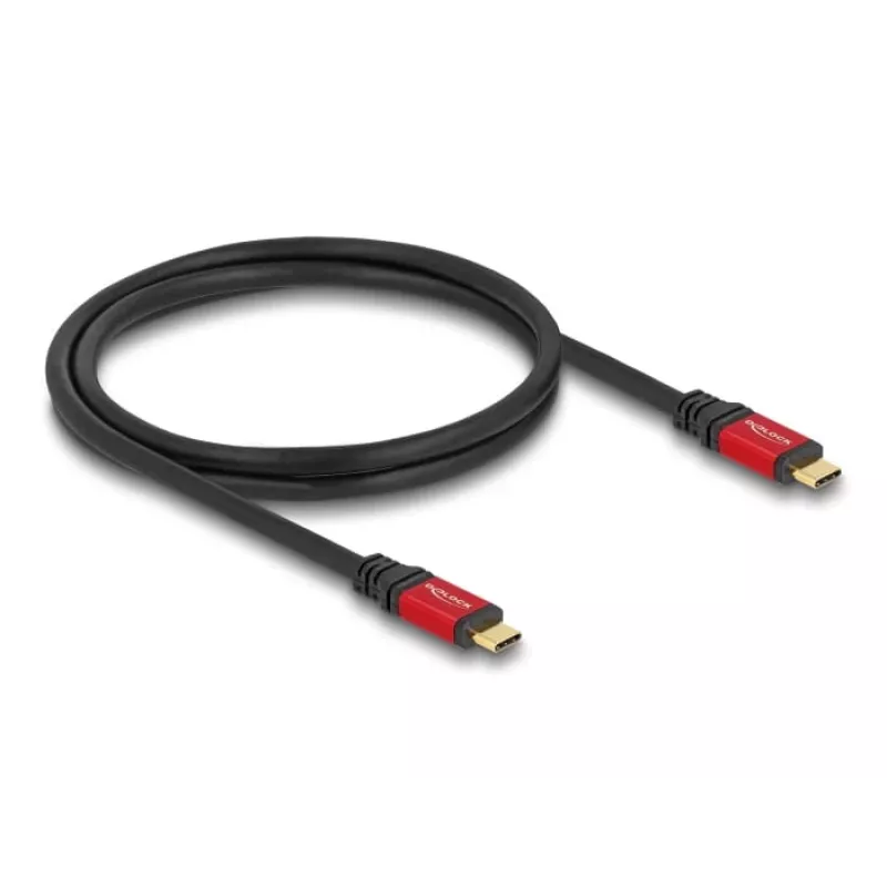 DeLOCK USB kábel USB Type-C konektor samec na konektor samec 10 Gbps PD 3.0 100 W 1 m červený kov