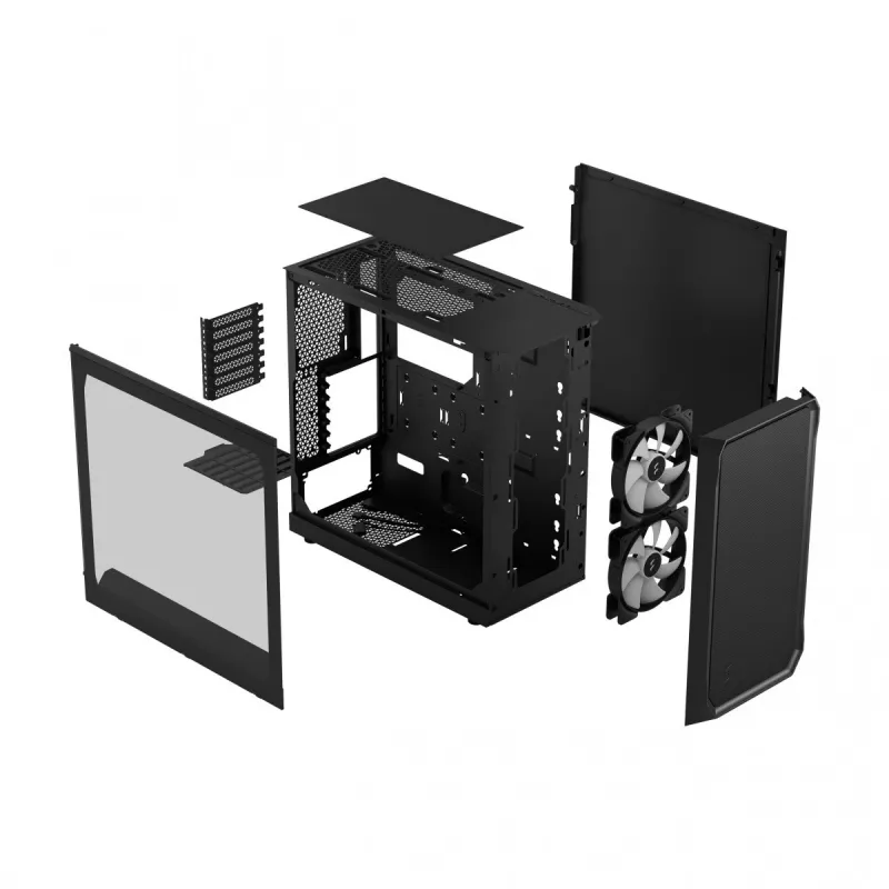 Fractal Design Focus 2 RGB Tempered Glass Mid Tower ATX PC skriňa - čierna
