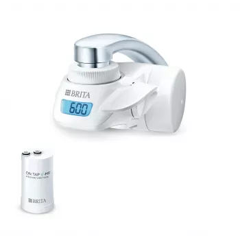 Vodný filter na kohútik BRITA model 1.2023.0413, 3 režimy, 5-stupňová kartuša, kapacita 600 L, biela, 5 adaptérov na kohútik