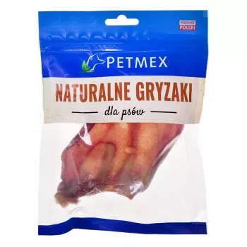 Pamlsky na žuvanie pre psov PETMEX bravčové ucho 40 g — prírodný bravčový žuvací produkt na starostlivosť o zuby stredných a veľkých psov