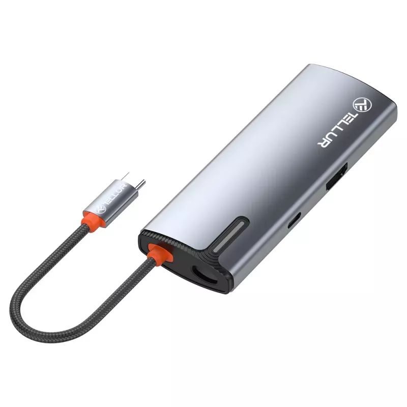 USB-C hub Tellur TLL321061 s PD 3.0 100W, HDMI výstupom a 3× USB 3.0 portami