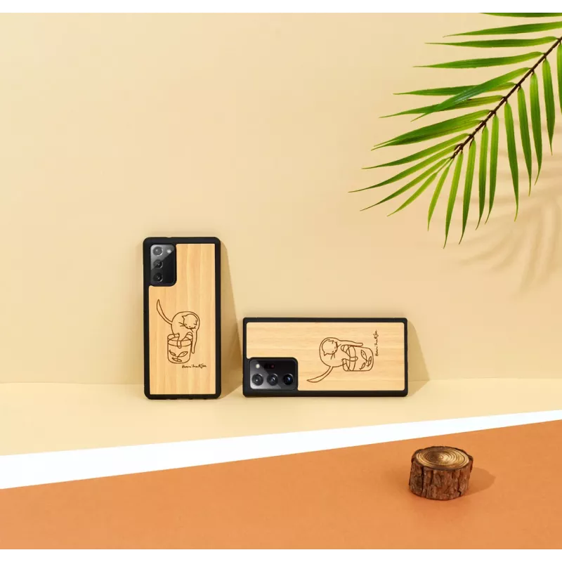 Ochranné puzdro Man and Wood pre Samsung Galaxy Note 20 Ultra – mačka s rybím dizajnom