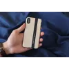 Puzdro na smartphone man and wood pre iPhone X/XS – čierna koža
