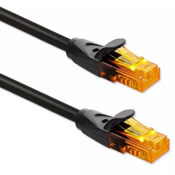 Ethernetový patch kábel QOLTEC UTP Cat6 15 m, 2×RJ45, čierny