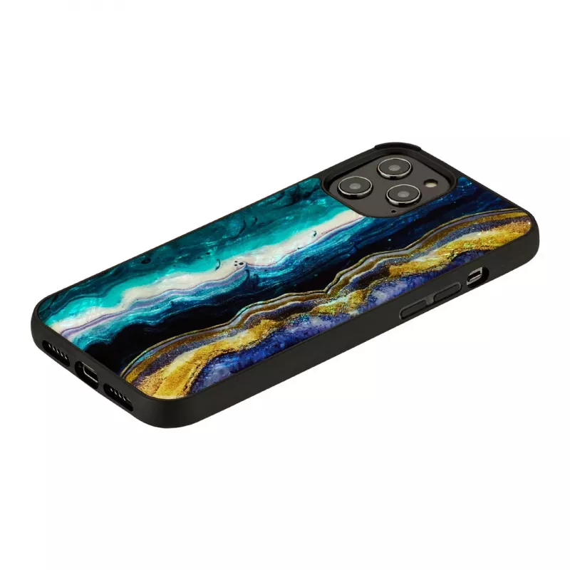 Ochranné puzdro iKins pre Apple iPhone 12 / 12 Pro — fialový achátový vzor