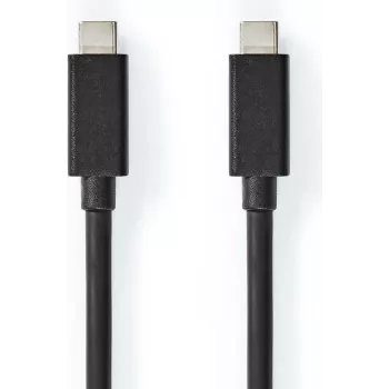 Nedis USB kábel | USB 3.2 Gen 2x2 | konektor USB-C™ samec – konektor USB-C™ samec | 100 W | 4K@60Hz | 20 Gbit/s | poniklovaný | 1,00 m | okrúhly | PVC | čierny | box