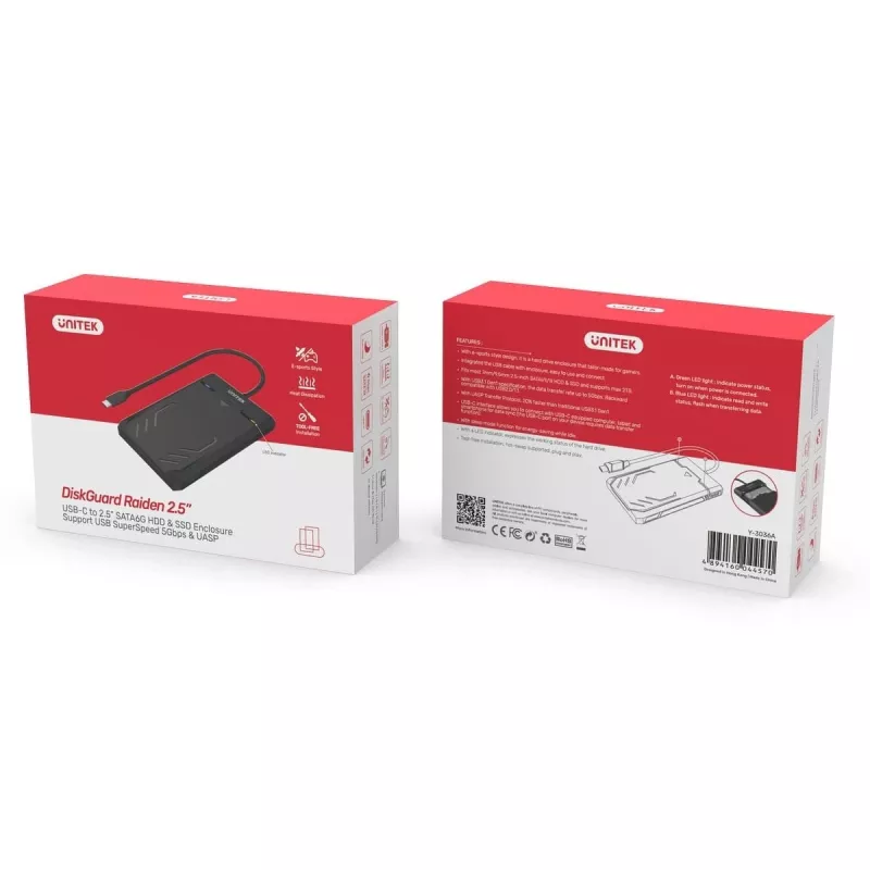 Unitek Y-3036A - DiskGuard Raiden 2.5 USB-C na SATA III 2,5