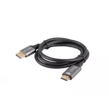 Kábel DisplayPort(M)-HDMI(M) 1 m 4K čierny a strieborný