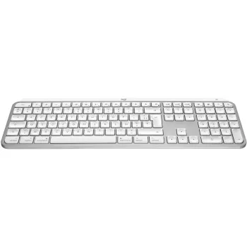 Logitech Master Series MX Keys S pre Mac - klávesnica - plná veľkosť - podsvietená - bezdrôtová - Bluetooth LE - AZERTY - francúzska - svetlosivá (920-011626)