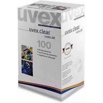 Čistiace utierky UVEX 9963005 — balenie 100 ks na starostlivosť o ochranné prostriedky a zariadenia