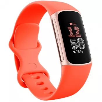 Fitbit Charge 6 - Champagne Gold hliník - merač aktivity s Infinity Band - silikón - koralová - NFC, Bluetooth - 37.64 g (40-56-7910)