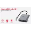 UNITEK adaptér USB-C, 2x HDMI, 4K@60HZ, MST, V1404B (V1404B)