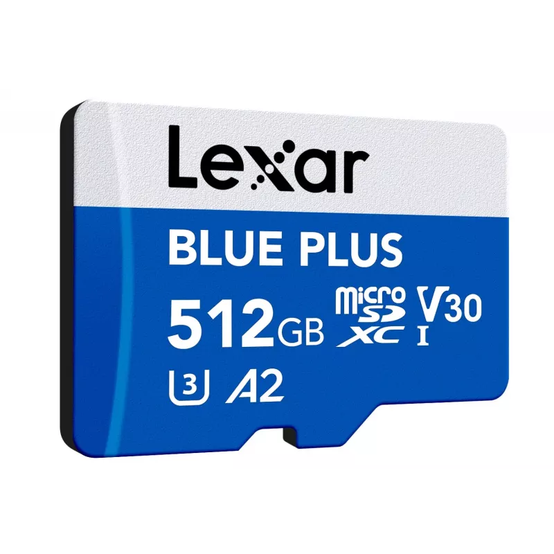 MicroSDXC pamäťová karta Lexar BLUE PLUS 512 GB, UHS‑I, čítanie 170 MB/s, U3/V30