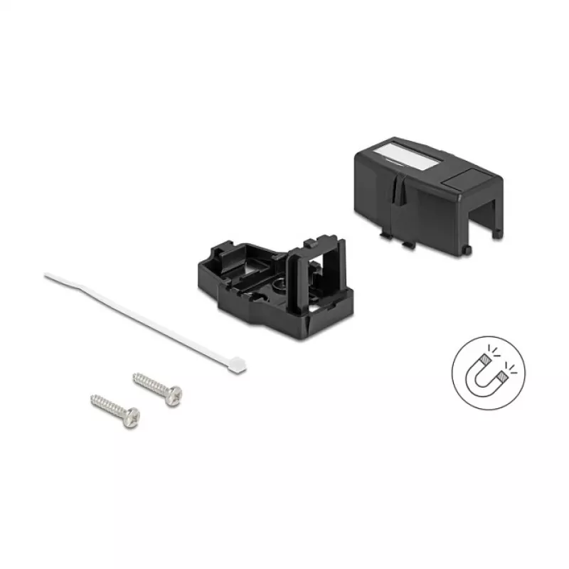 Delock 85840 Prázdne puzdro Keystone, 1-portové, s magnetickou základňou, čierne