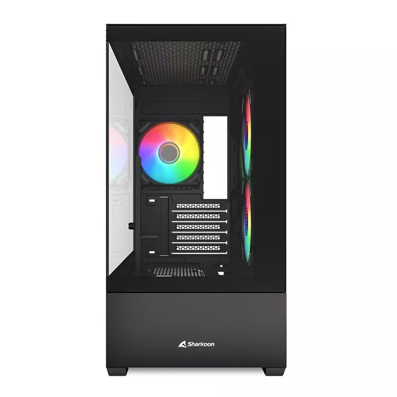Sharkoon MK6 RGB Micro-ATX počítačová skriňa, čierna, tvrdené sklo