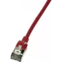 Sieťový kábel LogiLink tenký U/FTP CQ9024S RJ-45 Cat6a 0,5 m červený