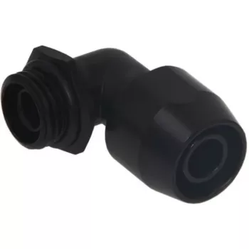 Alphacool HF skrutkovacia armatúra TPV kov - 90° otočná 12,7/7,6 mm - čierna (17455)