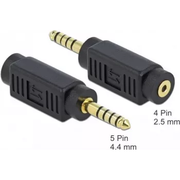 Káblový adaptér DeLOCK 65996 4,4 mm 5-pólový 2,5 mm 4-pólový čierny