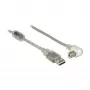 USB kábel DeLOCK 84811 USB 2.0 0,5 m USB A USB B strieborný transparentný
