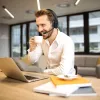 Audiocore 74452 Bluetooth headset slúchadlá potlačenie hluku mikrofón Call Center Google Siri kancelária bezdrôtový