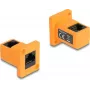 DeLOCK D-Type modul RJ45 konektor samica na samica 90° zahnutý oranžový