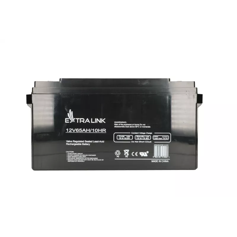 Uzavretá olovená batéria Extralink Akkumulator AGM 12V 65Ah, VRLA, čierna, 1 ks