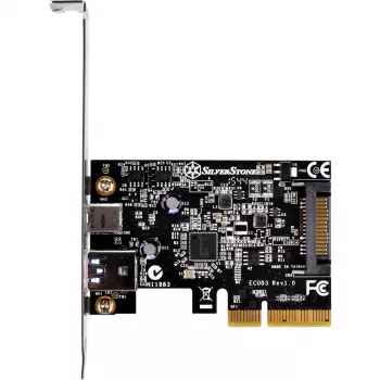 SilverStone ECU03 - USB adaptér - PCIe 2,0 x2 Low Profile - USB-C 3,1 x 1 + USB-C x 1 (SST-ECU03)