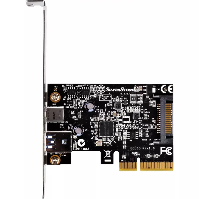 SilverStone ECU03 - USB adaptér - PCIe 2,0 x2 Low Profile - USB-C 3,1 x 1 + USB-C x 1 (SST-ECU03)