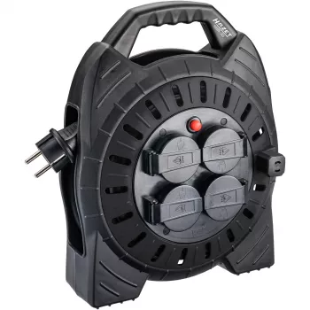 Káblový bubon Hazet 161N-3D, 10,00 m kábel, čierny, prenosný predlžovací bubon