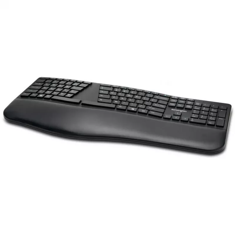 Kensington ProFit Ergo bezdrôtová klávesnica FR, plnoformátová (100%), káblová a bezdrôtová, RF Wireless + USB, AZERTY, čierna