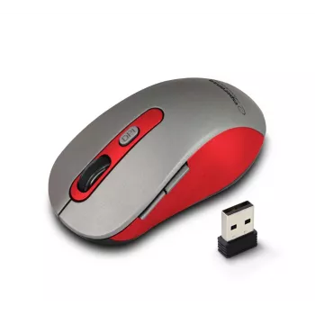 Bezdrôtová optická myš ESPERANZA EM131R 2,4 GHz, 1600 DPI, obojručná, nano-USB prijímač, 6 tlačidiel, sivá