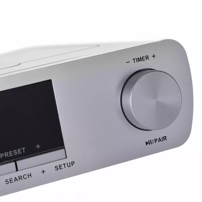 Kuchynské rádio BLAUPUNKT KR14BT s Bluetooth, UKV, LED displej, 2x0.8W, sieť/batéria, sivá