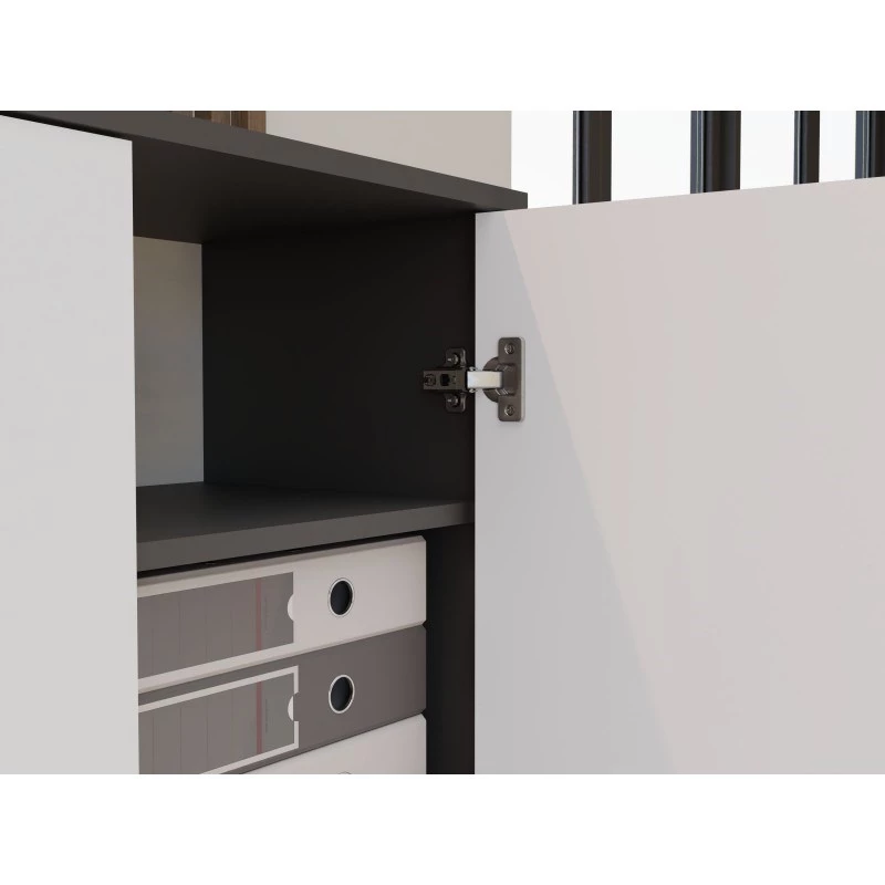 OLIV 2D CLOSED SHELVING UNIT, antracit/biela sada