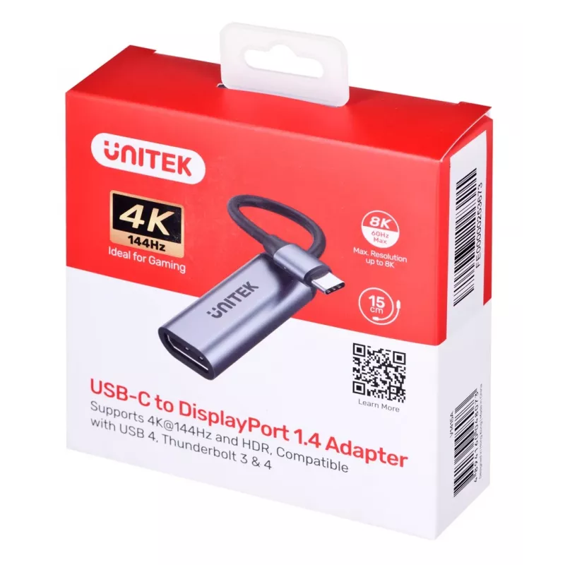 Unitek adaptér USB-C, DisplayPort 1.4, 8K@60 Hz, V1415A