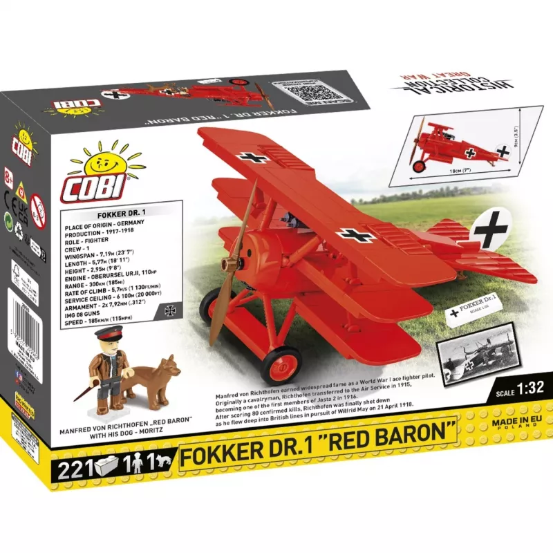 Blocks Fokker DR.1 Red Baron 221 kociek