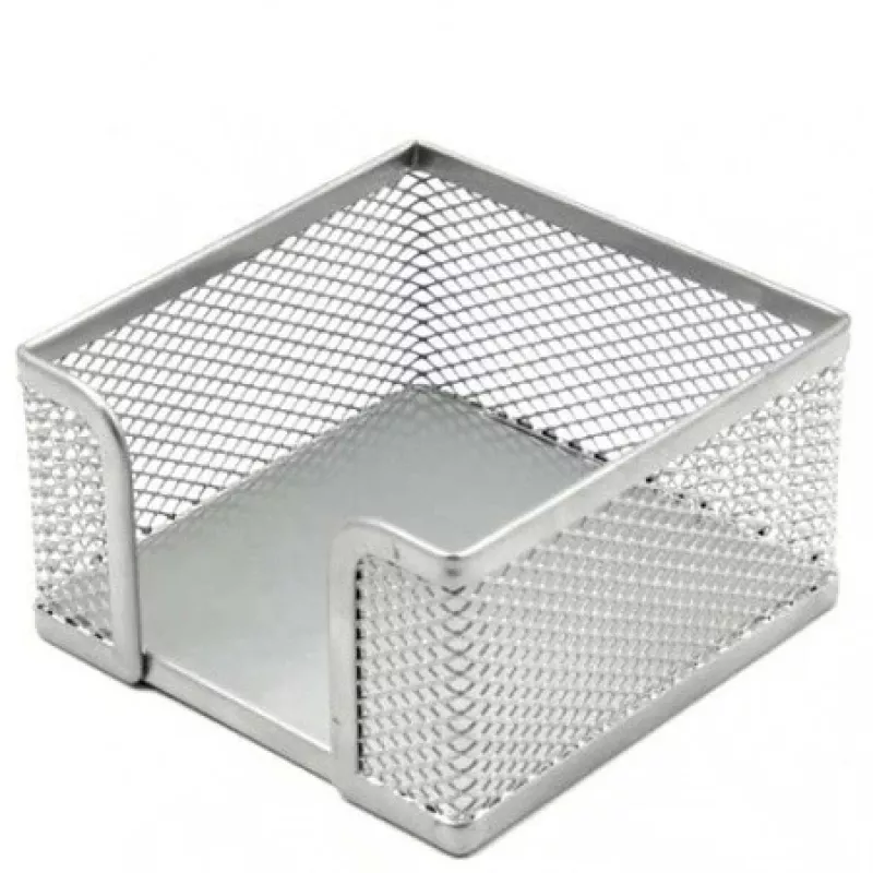 Krabička na poznámky Forpus, 9,5 x 9,5 cm, strieborná, perforovaný kov 1005-007