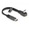 DeLOCK USB 2.0 plochý kábel USB Type-C konektor samec na USB Type-C konektor samec zahnutý PD 3.0 60 W 14 cm čierny