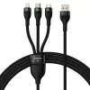 USB kábel Baseus SUP0003351 1,2 m USB A USB C/Micro USB-A/Lightning čierny