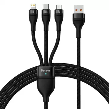 USB kábel Baseus SUP0003351 1,2 m USB A USB C/Micro USB-A/Lightning čierny