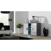 Cama komoda 120 cm SOHO S7 sivá/biela lesklá