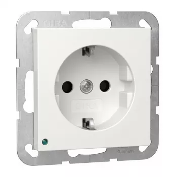 Nástenné/stropné SCHUKO LED svietidlo Gira model 417003 s integrovanou zásuvkou Schuko