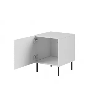 Sada nočných stolíkov Cama Meble HOLE — 2 ks, 44×40,5×53,5 cm, biela matná, MDF/drevotrieska, rám 16 mm