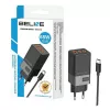 Beline sieťový adaptér 2x USB-C 1x USB 65W kábel USB-C čierny/čierny PD 3.0