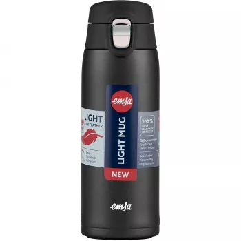 Cestovný hrnček EMSA N2151700 0,4 l, čierny matný, flip uzáver