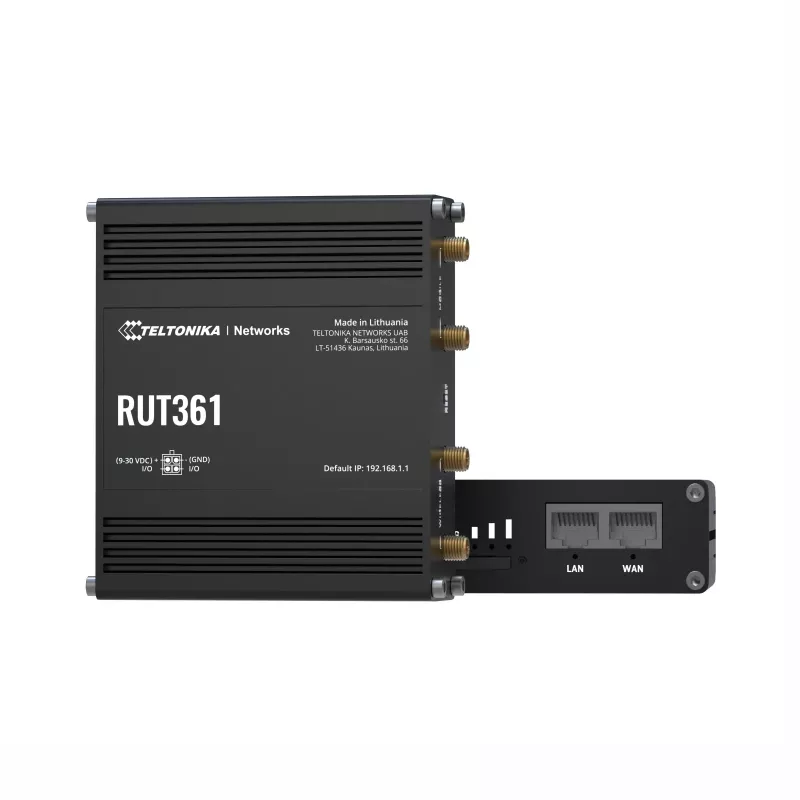 Teltonika priemyselný 4G LTE router RUT361 Cat 6 LTE, WiFi 4, 2x RJ45 100Mb/s, IP30