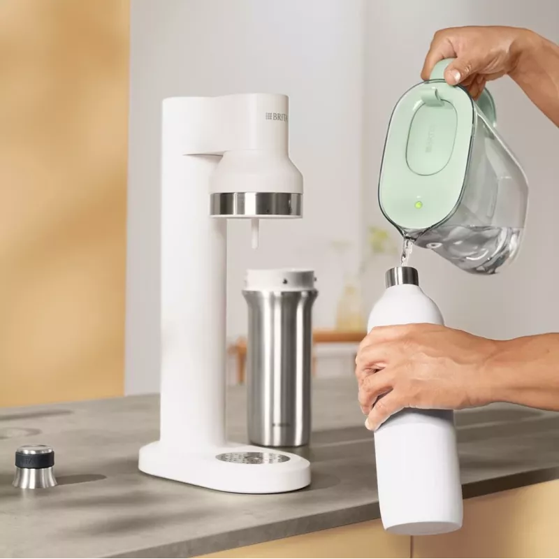 Brita sodaTRIO 1046735 fľaša pre karbonizátor, nerezová oceľ, 1 l, biela