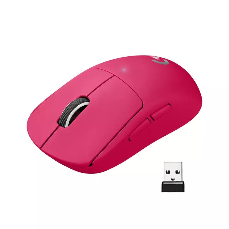 Logitech PRO X SUPERLIGHT bezdrôtová myš magenta myš (910-005957)