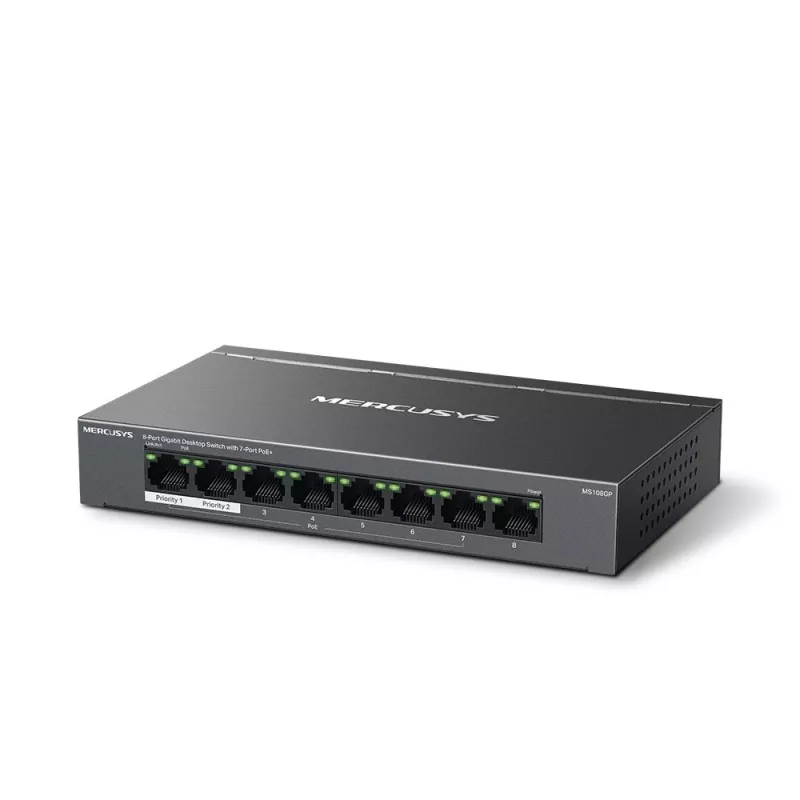 Mercusys MS108GP 8-portový Gigabit desktop switch so 7 PoE portami